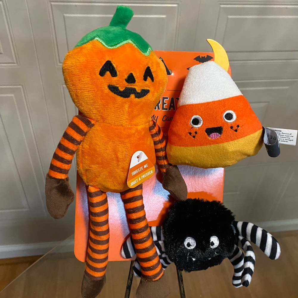 Fringe  Spooky Creatures Set Of 3 Little Toys With Squeaker. Gourd my candy